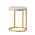 Ingersol Indoor Iron and Faux Wood C Shaped End Table by Christopher Knight Home