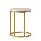 Ingersol Indoor Iron and Faux Wood C Shaped End Table by Christopher Knight Home