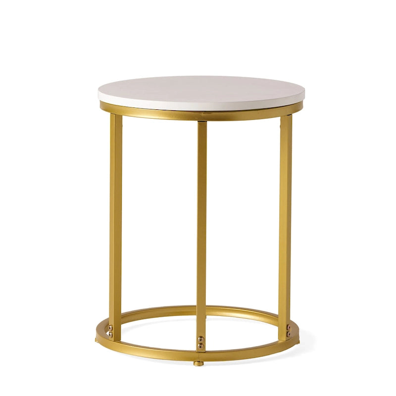 Ingersol Indoor Iron and Faux Wood C Shaped End Table by Christopher Knight Home