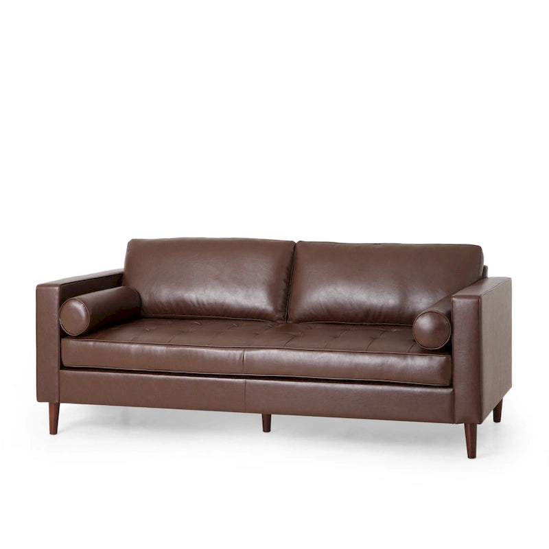 Malinta Contemporary Tufted 3 Seater Sofa by Christopher Knight Home - 82.25  L x 33.00  W x 33.00  H