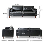 Malinta Contemporary Tufted 3 Seater Sofa by Christopher Knight Home - 82.25  L x 33.00  W x 33.00  H
