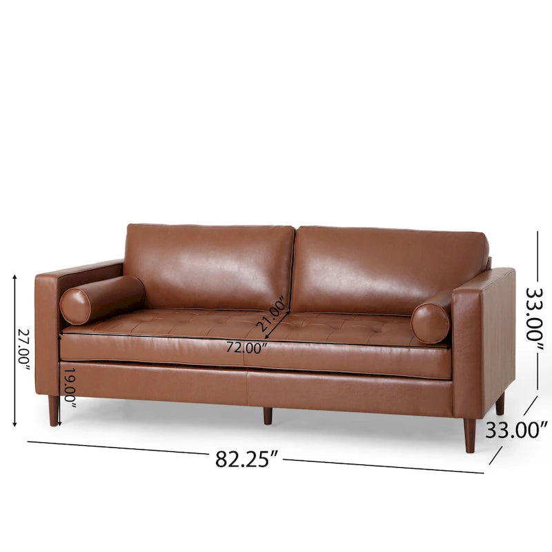 Malinta Contemporary Tufted 3 Seater Sofa by Christopher Knight Home - 82.25  L x 33.00  W x 33.00  H