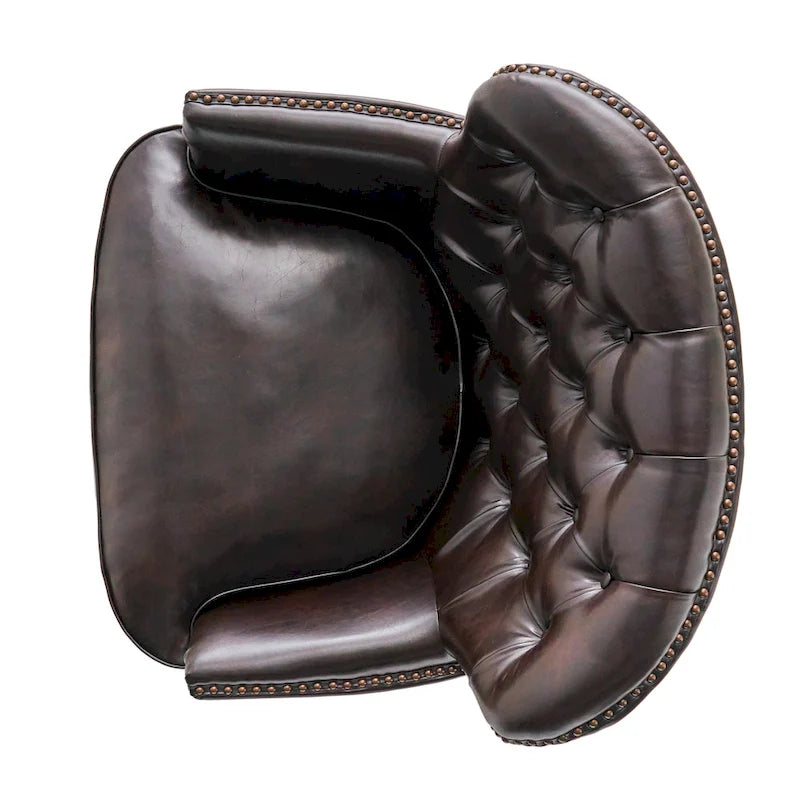 Tafton Oversized Brown Leather Tufted Club Chair by Christopher Knight Home