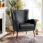 Invidiae Wooden Upholstered Armchair with Metal Legs