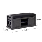 Cantebella Modern Acacia Wood Storage Bench with Cushion by Christopher Knight Home