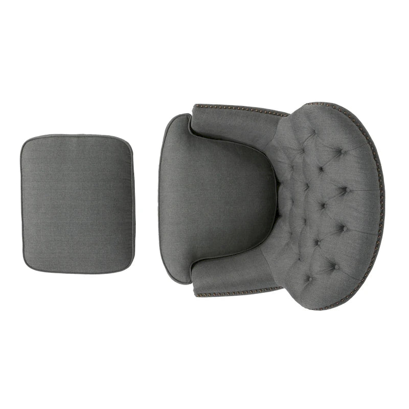 Tafton Tufted Club Chair with Ottoman by Christopher Knight Home