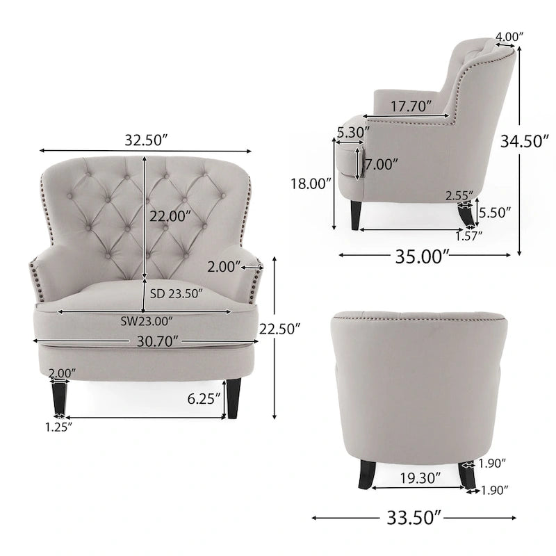 Tafton Tufted Club Chair with Ottoman by Christopher Knight Home