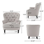 Tafton Tufted Club Chair with Ottoman by Christopher Knight Home