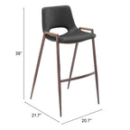 Desi Barstool Black & Walnut