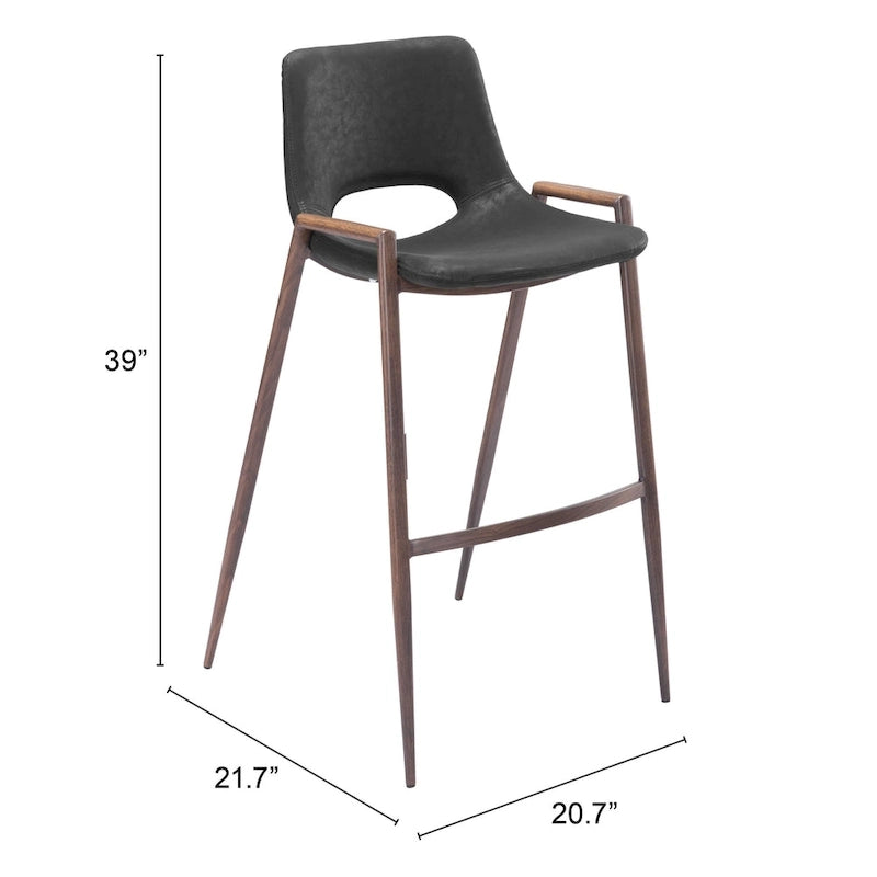 Desi Barstool Black & Walnut