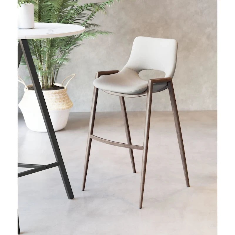 Desi Barstool Black & Walnut