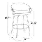 Silver Orchid Battista 26  Fixed-Height Gold Counter Stool with Round Gold Footrest (Set of 2)
