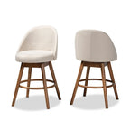 Mid-Century Modern Swivel 2-Piece Counter Stool Set