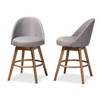 Mid-Century Modern Swivel 2-Piece Counter Stool Set