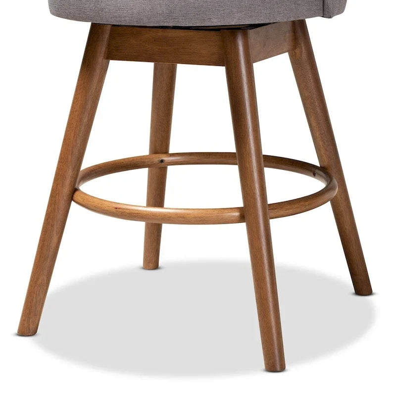 Mid-Century Modern Swivel 2-Piece Counter Stool Set