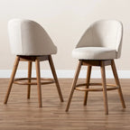 Mid-Century Modern Swivel 2-Piece Counter Stool Set
