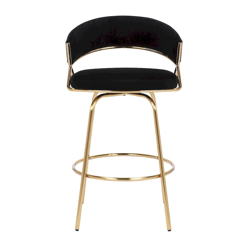 Silver Orchid Tatyana 26  Upholstered Counter Stool with Metal Legs (Set of 2)