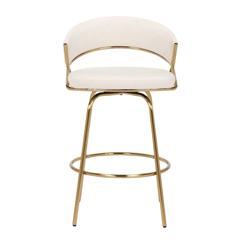 Silver Orchid Tatyana 26  Upholstered Counter Stool with Metal Legs (Set of 2)