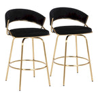 Silver Orchid Tatyana 26  Upholstered Counter Stool with Metal Legs (Set of 2)