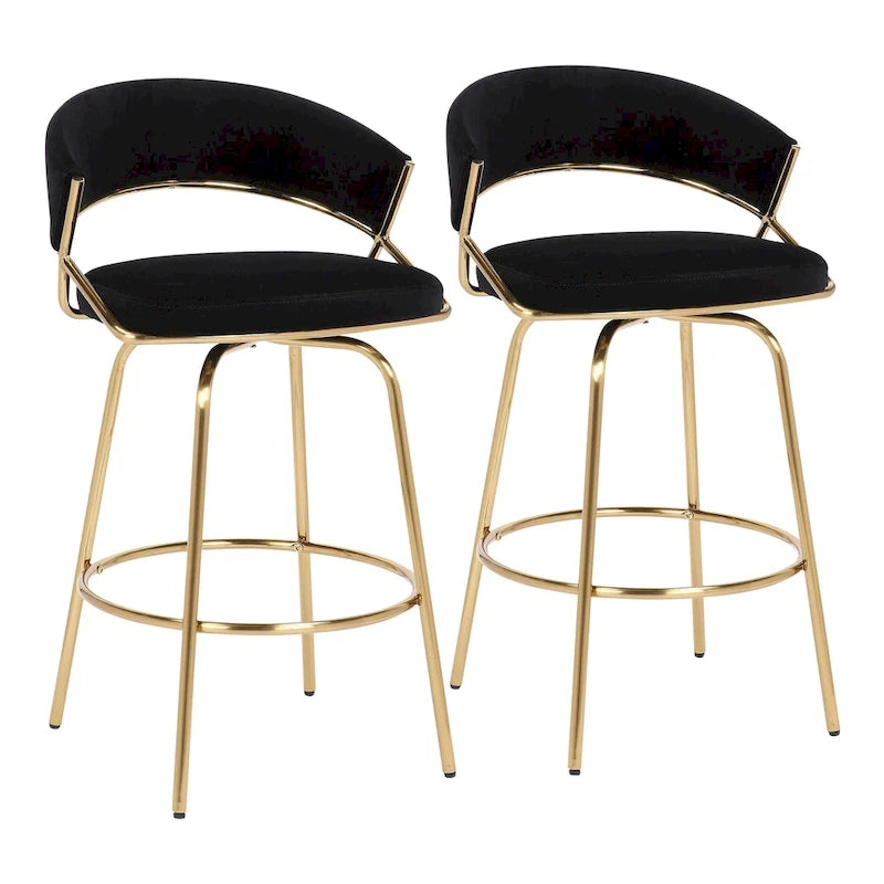 Silver Orchid Tatyana 26  Upholstered Counter Stool with Metal Legs (Set of 2)