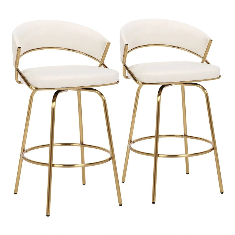 Silver Orchid Tatyana 26  Upholstered Counter Stool with Metal Legs (Set of 2)