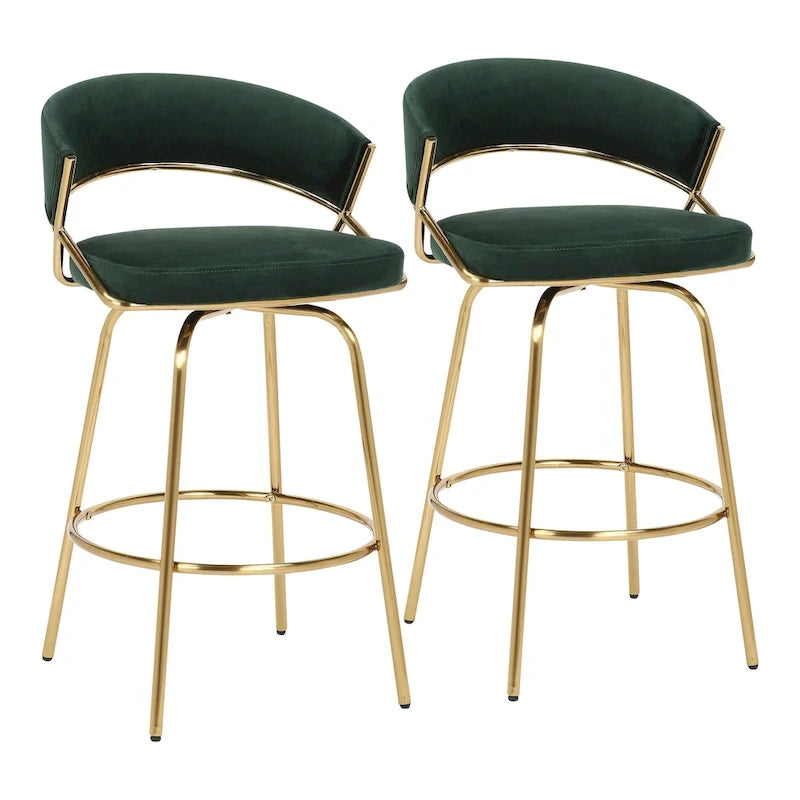 Silver Orchid Tatyana 26  Upholstered Counter Stool with Metal Legs (Set of 2)