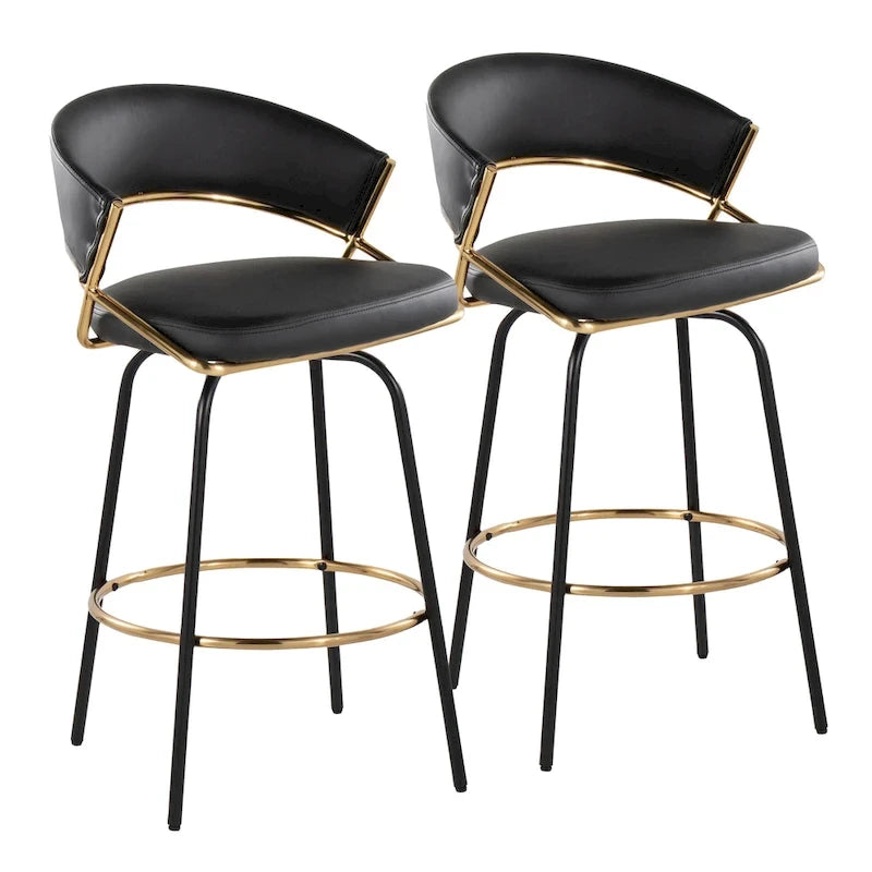 Silver Orchid Tatyana 26  Upholstered Counter Stool with Metal Legs (Set of 2)