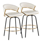 Silver Orchid Tatyana 26  Upholstered Counter Stool with Metal Legs (Set of 2)