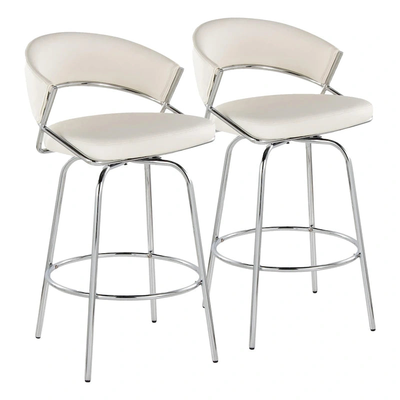 Silver Orchid Tatyana 26  Upholstered Counter Stool with Metal Legs (Set of 2)