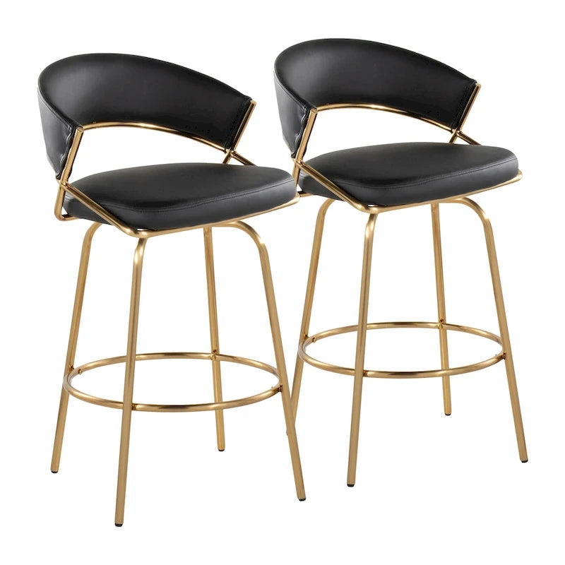Silver Orchid Tatyana 26  Upholstered Counter Stool with Metal Legs (Set of 2)
