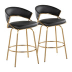Silver Orchid Tatyana 26  Upholstered Counter Stool with Metal Legs (Set of 2)