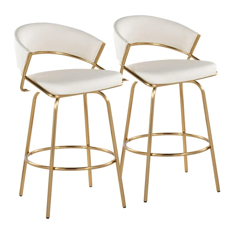 Silver Orchid Tatyana 26  Upholstered Counter Stool with Metal Legs (Set of 2)