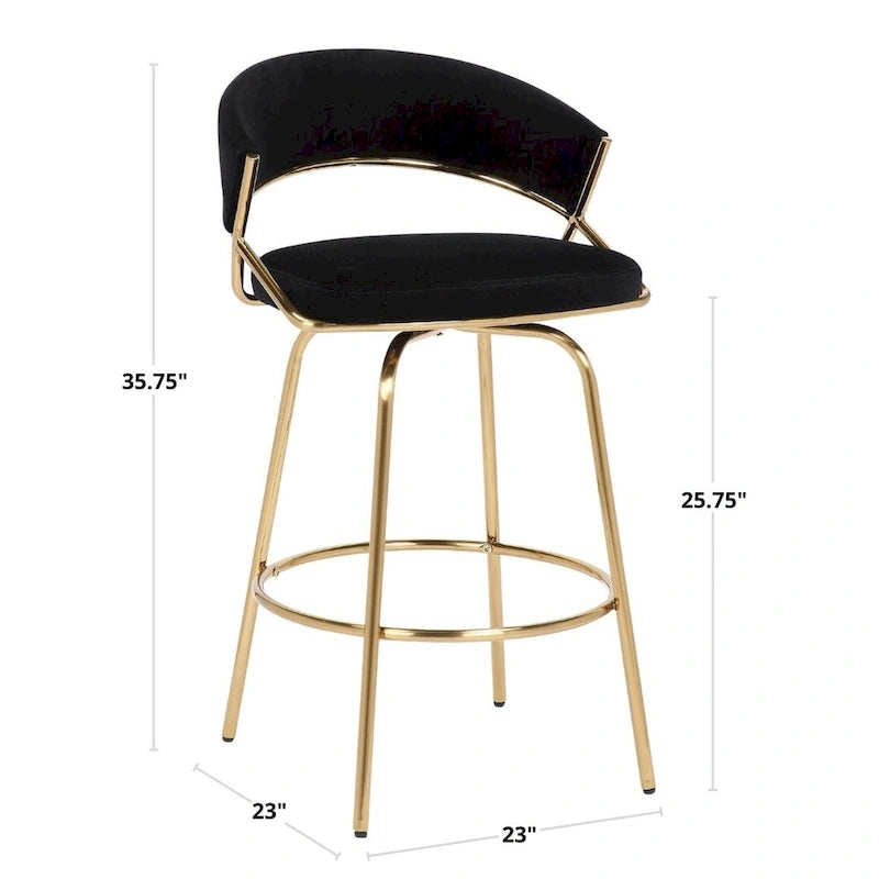 Silver Orchid Tatyana 26  Upholstered Counter Stool with Metal Legs (Set of 2)