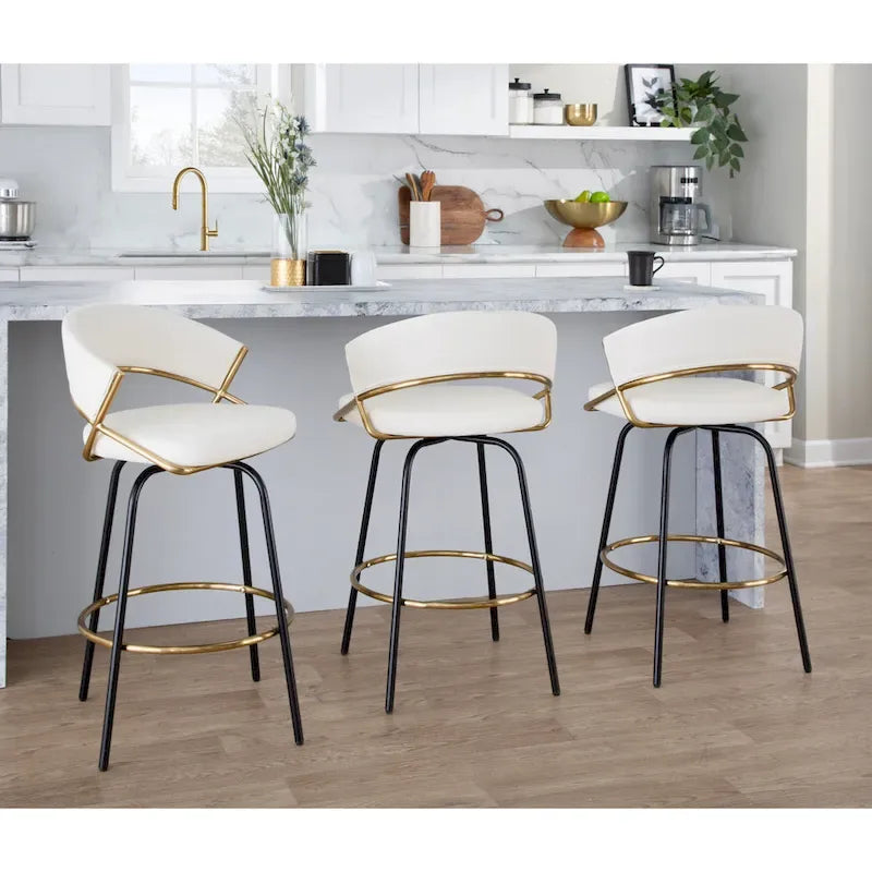 Silver Orchid Tatyana 26  Upholstered Counter Stool with Metal Legs (Set of 2)