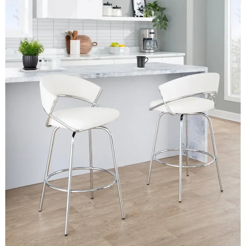 Silver Orchid Tatyana 26  Upholstered Counter Stool with Metal Legs (Set of 2)