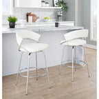 Silver Orchid Tatyana 26  Upholstered Counter Stool with Metal Legs (Set of 2)