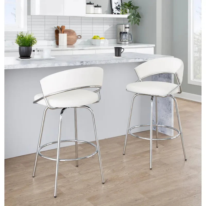 Silver Orchid Tatyana 26  Upholstered Counter Stool with Metal Legs (Set of 2)