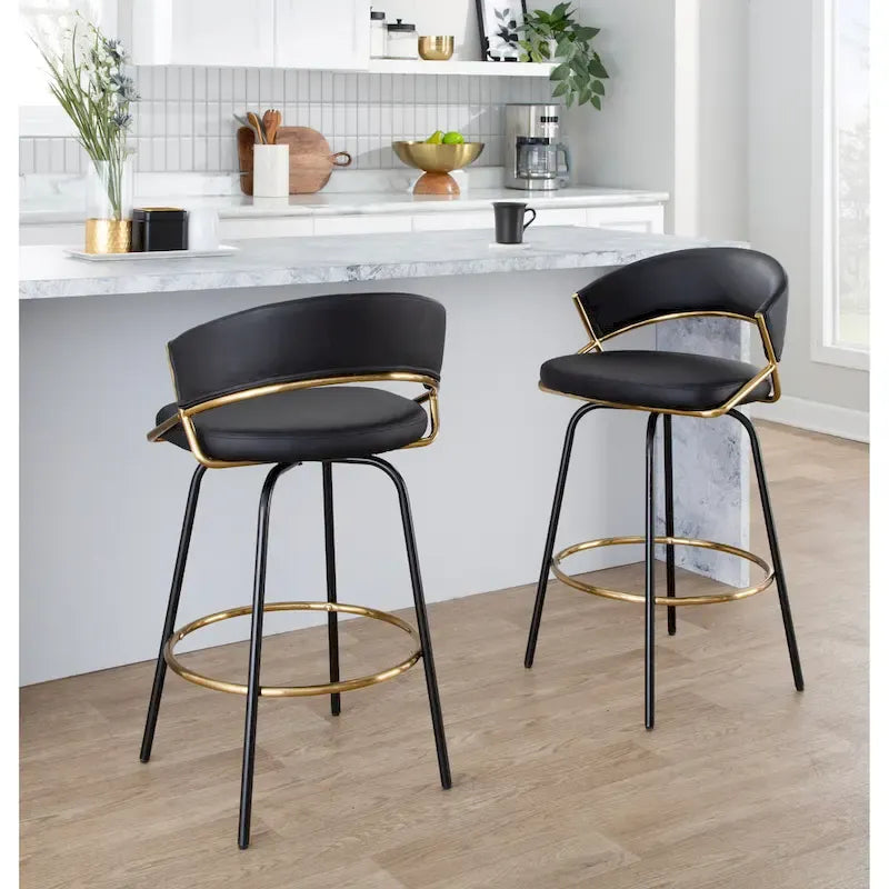 Silver Orchid Tatyana 26  Upholstered Counter Stool with Metal Legs (Set of 2)