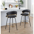 Silver Orchid Tatyana 26  Upholstered Counter Stool with Metal Legs (Set of 2)