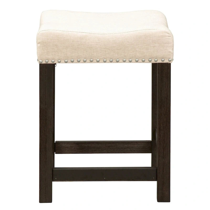 Heatherbrook Charcoal and Ash Upholstered Console Stool