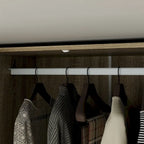 Natural Charm Wooden Armoire - Breathable Rattan Design Ample Storage