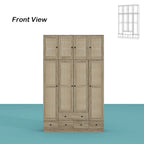 Natural Charm Wooden Armoire - Breathable Rattan Design Ample Storage