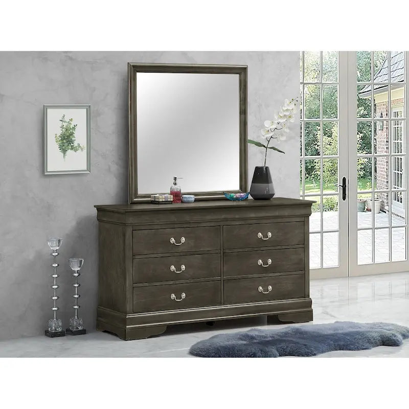 Louis Phillipe 6-Drawer Double Dresser