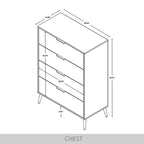 CraftPorch Contemporary 4-Drawers Wooden Chest