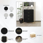 CraftPorch Contemporary 4-Drawers Wooden Chest
