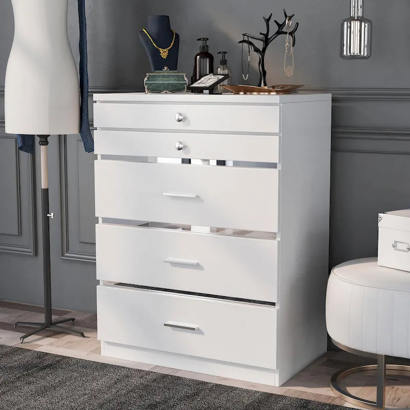Mary Glam 5-Drawer Jewelry Armoire with Felt by Furniture of America