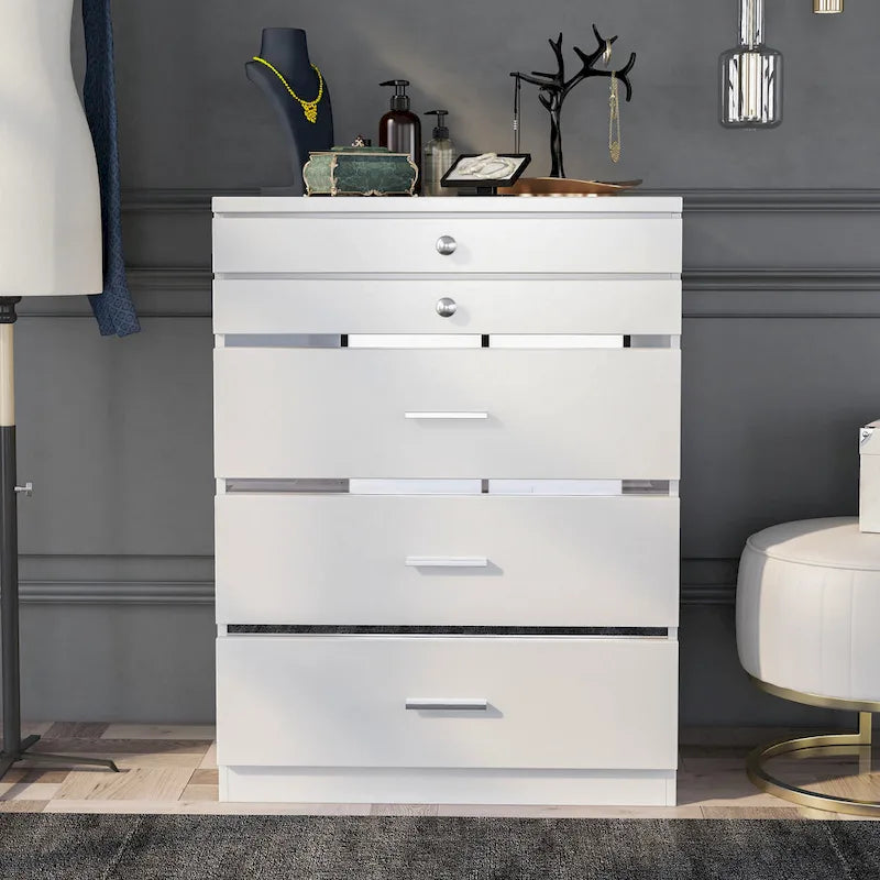 Mary Glam 5-Drawer Jewelry Armoire with Felt by Furniture of America