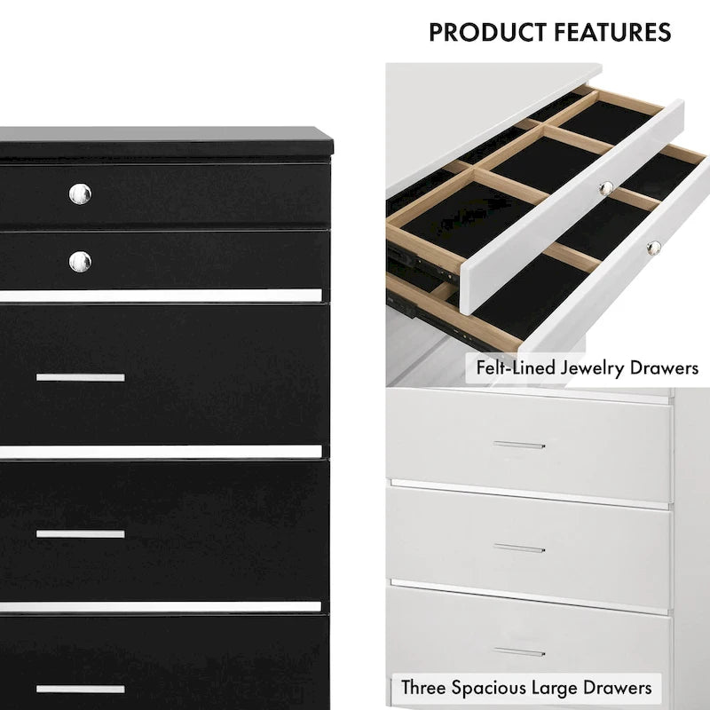 Mary Glam 5-Drawer Jewelry Armoire with Felt by Furniture of America