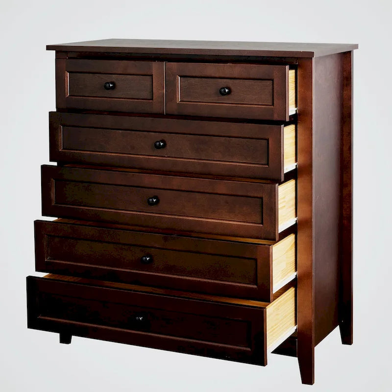 Solid Wood Spray-painted 6 Drawer Chest