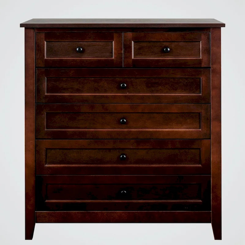 Solid Wood Spray-painted 6 Drawer Chest